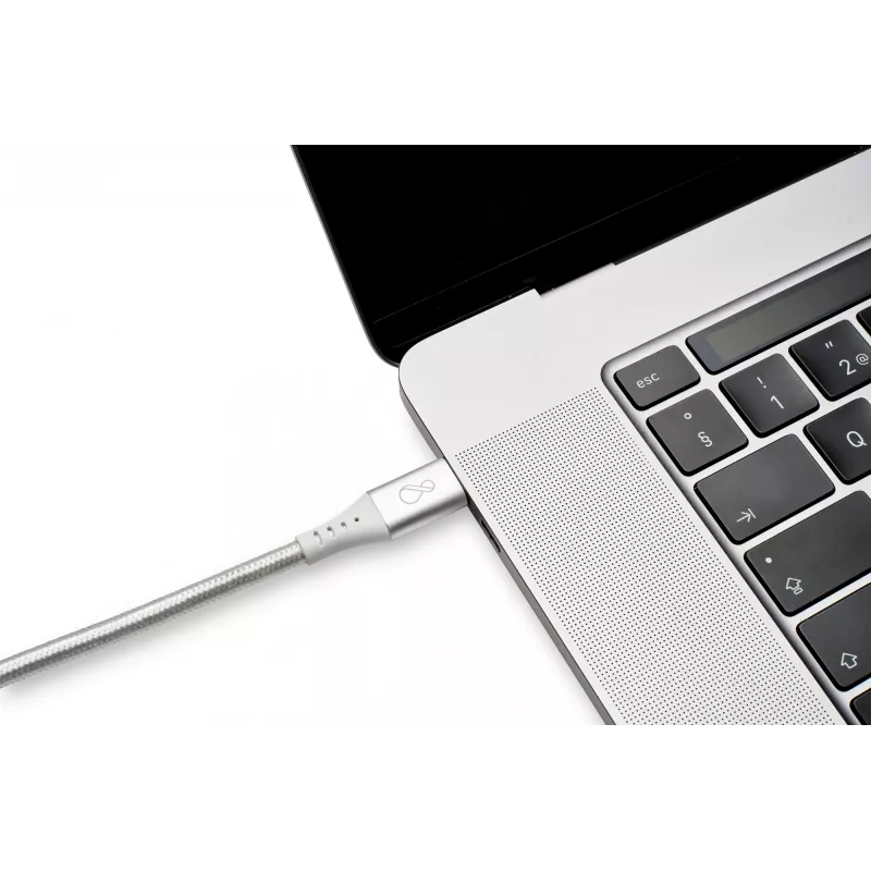 USB-C to USB-C Cable Ochno O-USBG2-70-1 — USB 3.2 Gen 2, DP Alt Mode 1.4, Male–Male, Braided, 0.7 m, White