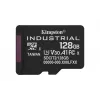 MicroSDXC flash card Kingston 128GB Industrial C10 A1 pSLC UHS-I, 100MB/s read, 80MB/s write, V30/U3, black + SD adapter