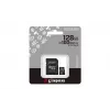 MicroSDXC flash card Kingston 128GB Industrial C10 A1 pSLC UHS-I, 100MB/s read, 80MB/s write, V30/U3, black + SD adapter