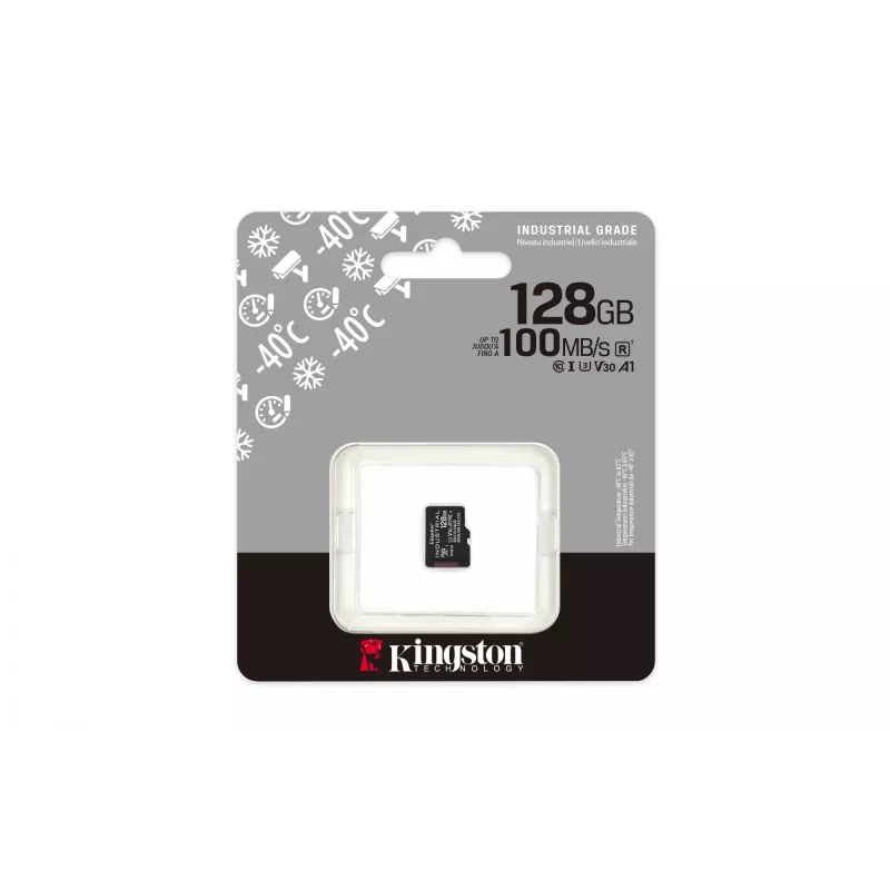 Kingston Technology 128GB microSDXC Industrial C10 A1 pSLC Card Single Pack w/o Adapter