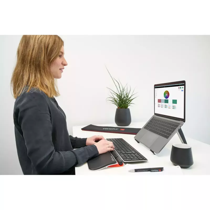Contour RollerMouse Red Plus WL Travel Kit — wireless RF, full-size keyboard form factor, black, includes mouse and wrist rest