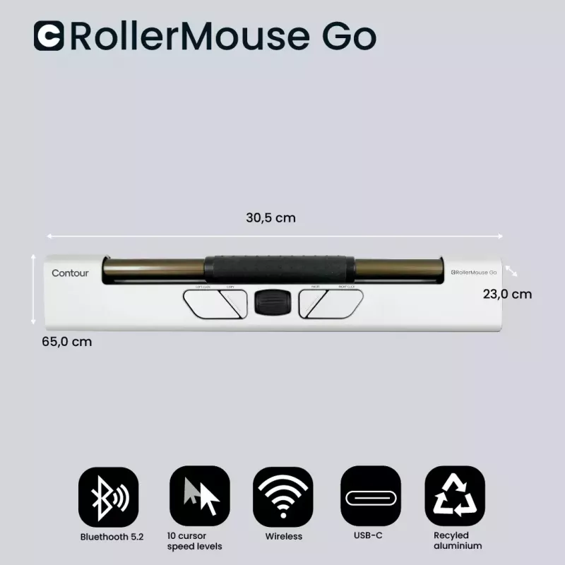 Mouse Contour Design RollerMouse Go RF Wireless Bluetooth USB Type-A