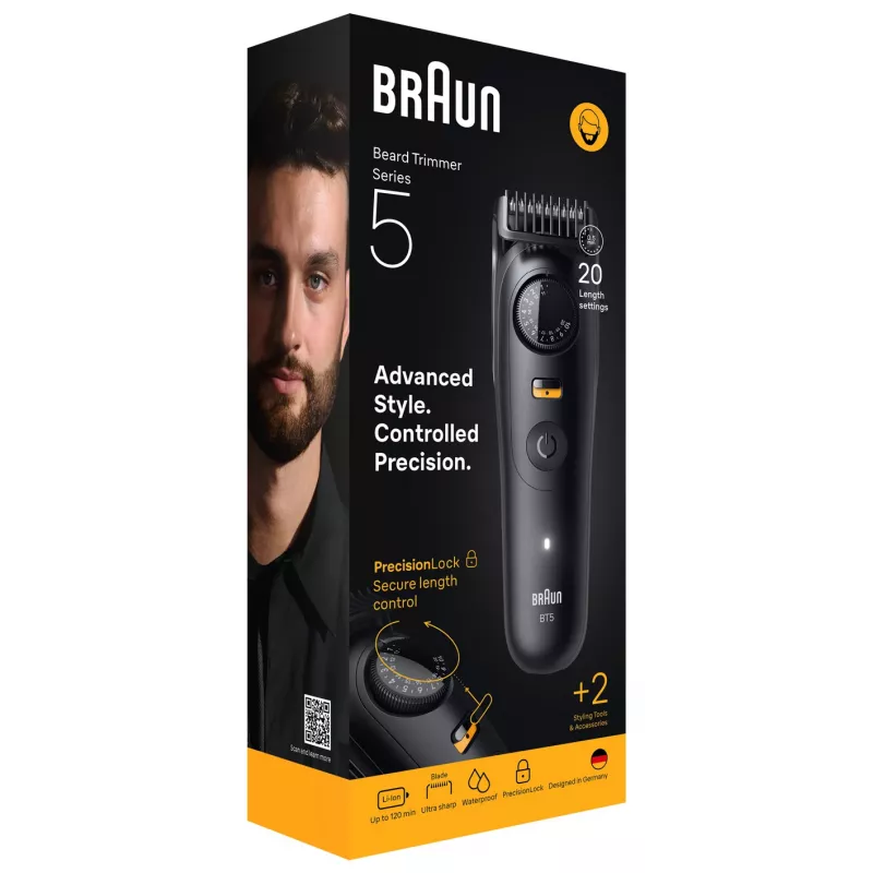 Braun BeardTrimmer 5 BT5500 beard trimmer Battery 20 2 cm Wet & Dry Black