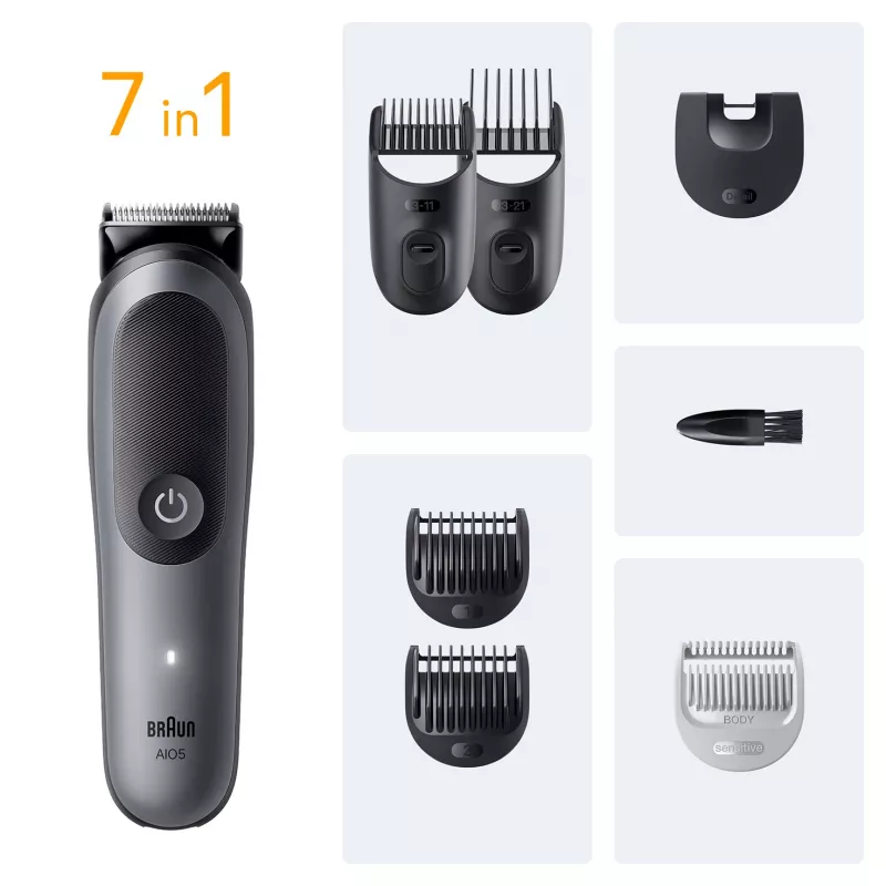 Braun AIO5520 hair trimmers/clipper Black, Grey 14 Lithium-Ion (Li-Ion)