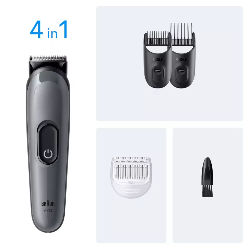 Braun AIO3500 hair trimmers/clipper Black, Grey 14 Nickel-Metal Hydride (NiMH)