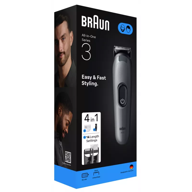 Braun AIO3500 hair trimmers/clipper Black, Grey 14 Nickel-Metal Hydride (NiMH)