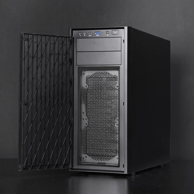 Computer case CHIEFTEC BW-01B-OP Midi Tower ATX/ITX, supports 6×3.5 inch + 4×2.5 inch, 2×5.25 inch, rear 1×120 mm, SGCC, black, 200×510×465 mm