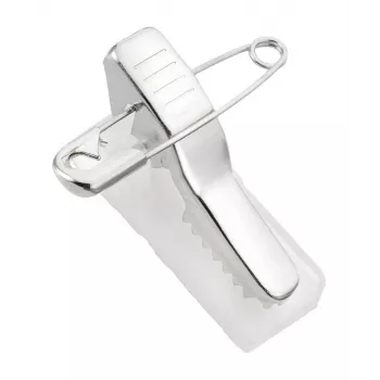 Peach Combo clip with needle and self adh. pad, Silver, White, 100 pc(s)