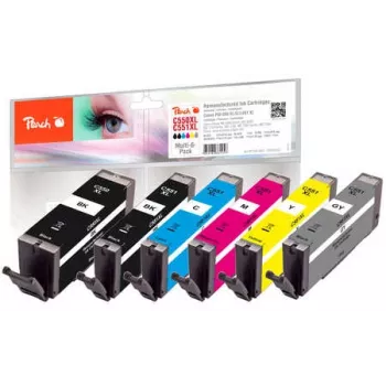 Peach 320523 ink cartridge 6 pc(s) Compatible High (XL) Yield Black, Cyan, Grey, Magenta, Yellow