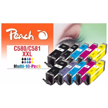 Peach PI100-437 ink cartridge 10 pc(s) Compatible Extra (Super) High Yield Black, Cyan, Magenta, Photo blue, Yellow