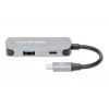 Manhattan USB-C Dock/Hub, Ports (x3): HDMI, USB-A and USB-C, with Power Delivery (PD) 100W- requires external USB-C charger (not included). USB powered (no external power supply required) when PD is not in use, Aluminium