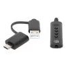 Manhattan USB-C & USB-A to 3.5 mm Stereo Audio Aux Adapter Cable, 2-in-1, Male to Female, Cable 1m, Supports a Headset's Mic and Audio Function, CTIA Standard, Volume and Mute Control, Black