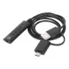 Manhattan USB-C & USB-A to 3.5 mm Stereo Audio Aux Adapter Cable, 2-in-1, Male to Female, Cable 1m, Supports a Headset's Mic and Audio Function, CTIA Standard, Volume and Mute Control, Black