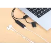 Manhattan USB-C & USB-A to 3.5 mm Stereo Audio Aux Adapter Cable, 2-in-1, Male to Female, Cable 1m, Supports a Headset's Mic and Audio Function, CTIA Standard, Volume and Mute Control, Black
