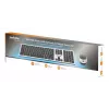 Manhattan One Single USB-A Nano Receiver for Both, Full-Size Wireless Keyboard, Ambidextrous Optical Mouse with Three Buttons and Scroll Wheel, 1200 dpi, Silver/Black