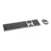 Manhattan One Single USB-A Nano Receiver for Both, Full-Size Wireless Keyboard, Ambidextrous Optical Mouse with Three Buttons and Scroll Wheel, 1200 dpi, Silver/Black