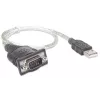 Manhattan USB-A to Serial Converter cable, 45cm, Male to Male, Serial/RS232/COM/DB9, Prolific PL-2303RA Chip, Black/Silver cable, Three Year Warranty, Equivalent to ICUSB232V2