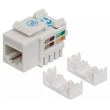 Intellinet Keystone Jack, Cat6, UTP, Punch-down, White, Flat, White, RJ-45, Female, 22/26, Cat6