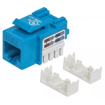 Intellinet Keystone Jack, Cat6, UTP, Punch-down, Blue, Flat, Blue, RJ-45, Female, 22/26, Cat6