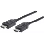 Manhattan HDMI 4K@30Hz Cable, 1.8m, Suitable for ALL 1080p/HD and majority of 4K uses (check your system 4K specification to be sure), Male to Male, Black, Ultra HD 4k x 2k, Lifetime Warranty, High Speed, Equivalent to HDMM6