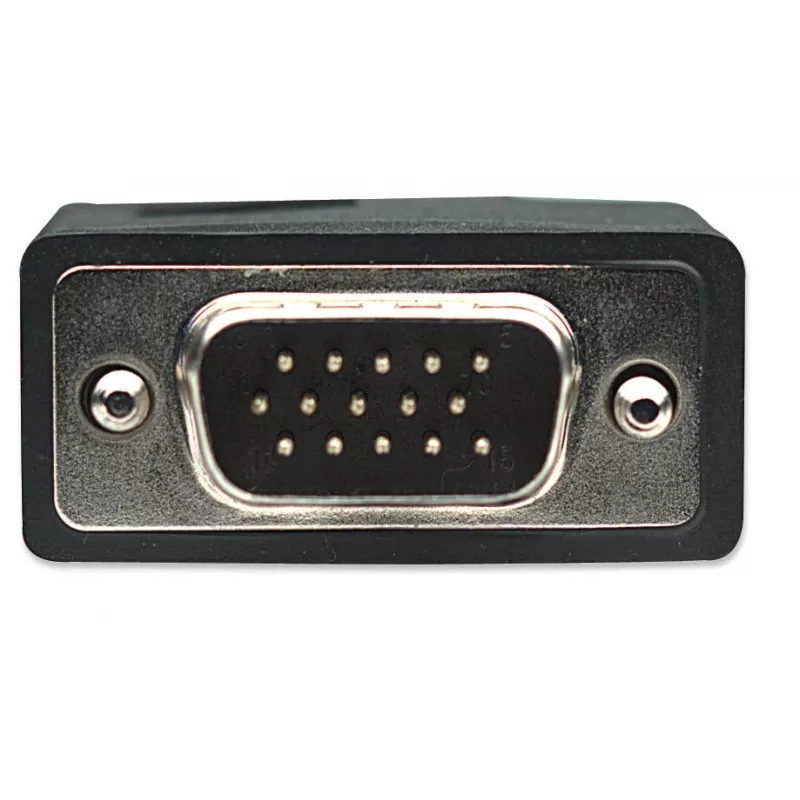 Manhattan VGA Monitor Cable (with Ferrite Cores), 10m, Black, Male to Male, HD15, Cable of higher SVGA Specification (fully compatible), Shielding with Ferrite Cores helps minimise EMI interference for improved video transmission, Lifetime Warranty