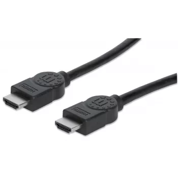 Manhattan HDMI 4K@30Hz Cable with Ethernet, 1m, Suitable for ALL 1080p/HD and majority of 4K uses (check your system 4K specification to be sure), Male to Male, Black, Ultra HD 4k x 2k, Lifetime Warranty, High Speed, Equivalent to HDMM1MHS