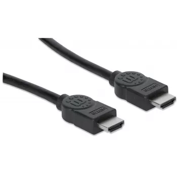Manhattan HDMI 4K@30Hz Cable with Ethernet, 1m, Suitable for ALL 1080p/HD and majority of 4K uses (check your system 4K specification to be sure), Male to Male, Black, Ultra HD 4k x 2k, Lifetime Warranty, High Speed, Equivalent to HDMM1MHS