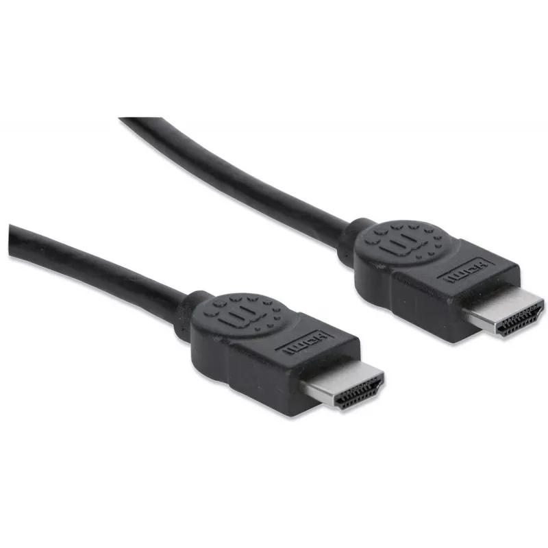 Manhattan HDMI 4K@30Hz Cable with Ethernet, 1m, Suitable for ALL 1080p/HD and majority of 4K uses (check your system 4K specification to be sure), Male to Male, Black, Ultra HD 4k x 2k, Lifetime Warranty, High Speed, Equivalent to HDMM1MHS