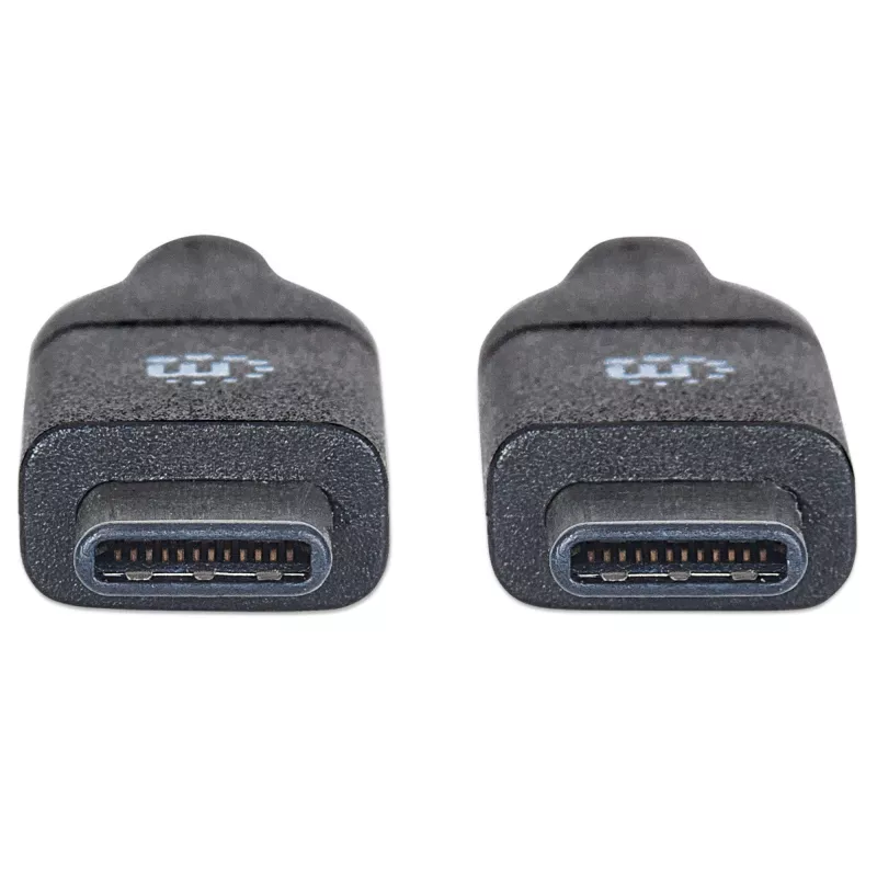 Manhattan USB-C to USB-C Cable, 1m, Male to Male, Black, 10 Gbps (USB 3.2 Gen2 aka USB 3.1), 3A (fast charging), SuperSpeed+ USB, Lifetime Warranty, Equivalent to USB31CC1M