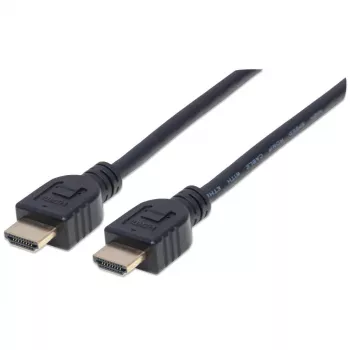 Manhattan HDMI 4K@60Hz Cable with Ethernet - CL3 rated, 5m, Suitable for In-Wall use, For ALL 4K & 1080p/HD uses - when upgrading now or have it ready for when you need it, Male to Male, Black, Ultra HD 4k x 2k, Lifetime Warranty, Premium High Speed