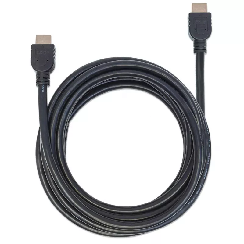 Manhattan HDMI 4K@60Hz Cable with Ethernet - CL3 rated, 5m, Suitable for In-Wall use, For ALL 4K & 1080p/HD uses - when upgrading now or have it ready for when you need it, Male to Male, Black, Ultra HD 4k x 2k, Lifetime Warranty, Premium High Speed