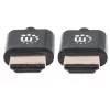 Manhattan HDMI Cable with Ethernet (Ultra Thin), 4K@60Hz (Premium High Speed), 1m (3ft), Male to Male, Black, Ultra HD 4k x 2k, Fully Shielded, Gold Plated Contacts, Lifetime Warranty