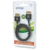 Manhattan HDMI Cable with Ethernet (Ultra Thin), 4K@60Hz (Premium High Speed), 1m (3ft), Male to Male, Black, Ultra HD 4k x 2k, Fully Shielded, Gold Plated Contacts, Lifetime Warranty