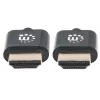 Manhattan HDMI Cable with Ethernet (Ultra Thin), 4K@60Hz (Premium High Speed), 1.8m, Male to Male, Black, Ultra HD 4k x 2k, Fully Shielded, Gold Plated Contacts, Lifetime Warranty