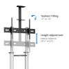 Manhattan Trolley Mount Stand for TV & Monitors, For screens: 37 inch to 100 inch,VESA compatibility:all between 200x200 to 1000x600mm -check the dimensions of the four mounting holes on back of screen to ensure it fits,Max 80kg,Height adjustable 1200 to 1600mm,LFD,Bracket