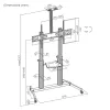 Manhattan Trolley Mount Stand for TV & Monitors, For screens: 37 inch to 100 inch,VESA compatibility:all between 200x200 to 1000x600mm -check the dimensions of the four mounting holes on back of screen to ensure it fits,Max 80kg,Height adjustable 1200 to 1600mm,LFD,Bracket