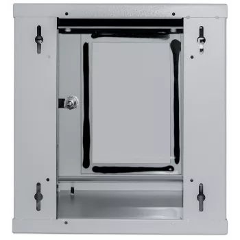 Intellinet 10 inch Network Cabinet - Wall Mount (Standard), 6U, 300mm Deep, Grey, Assembled, Max 60kg, Suitable also for use on desk or floor, Usable Depth 265mm, Metal & Glass Door, Back Panel, Removeable Sides,Parts for wall install (eg screws/rawl plugs) not included