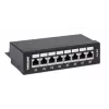 Intellinet Patch Panel, Cat6a, FTP, 8-Port, Desktop, Shielded, 90° Top-Entry Punch Down Blocks, Black