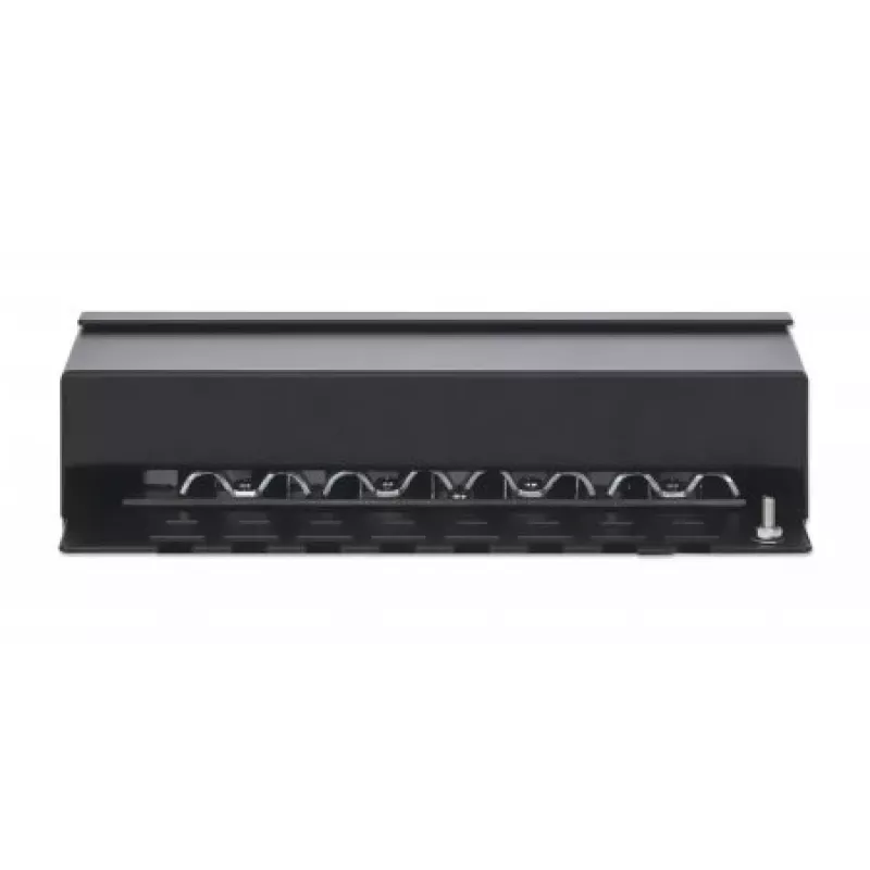 Intellinet Patch Panel, Cat6a, FTP, 8-Port, Desktop, Shielded, 90° Top-Entry Punch Down Blocks, Black