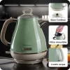 Ariete 2869 Vintage Electric Kettle, Stainless Steel, 1.7 L, Auto Shut Off, 2000 W, for Water, Tea and Herbal Drinks, Pastel Green