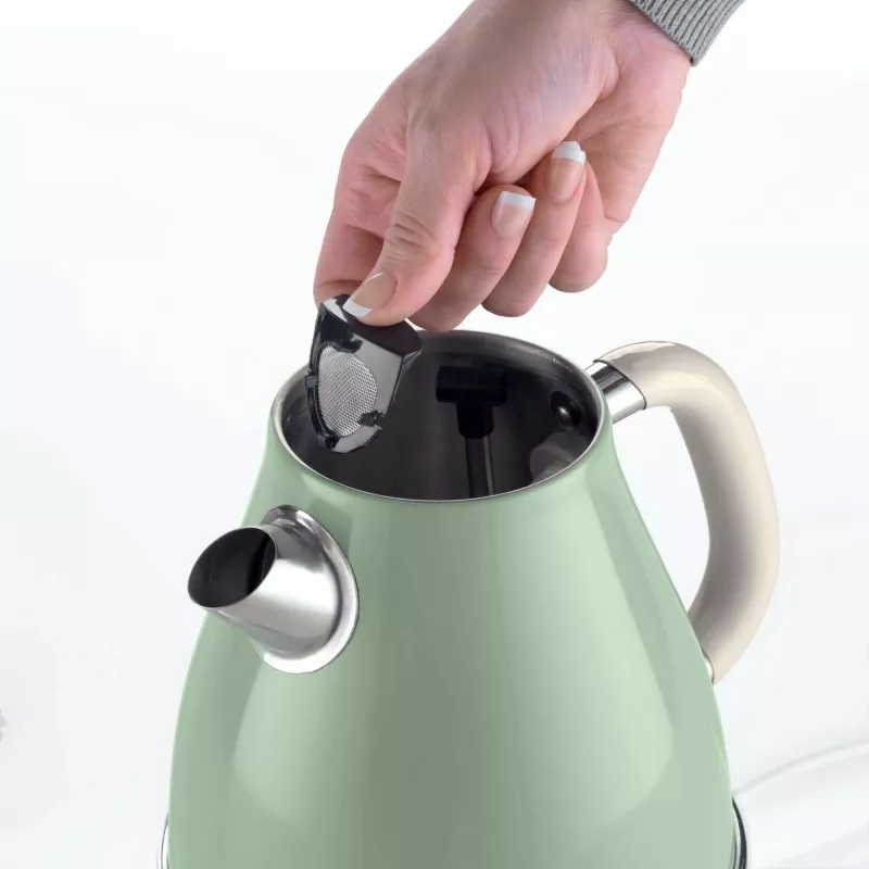 Ariete 2869 Vintage Electric Kettle, Stainless Steel, 1.7 L, Auto Shut Off, 2000 W, for Water, Tea and Herbal Drinks, Pastel Green