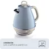 Ariete 2869 Vintage Electric Kettle, Stainless Steel, 1.7 L, Auto Shut Off, 2000 W, for Water, Tea and Herbal Drinks, Pastel Blue