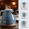 Ariete 2869 Vintage Electric Kettle, Stainless Steel, 1.7 L, Auto Shut Off, 2000 W, for Water, Tea and Herbal Drinks, Pastel Blue