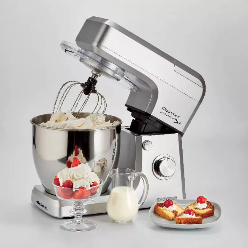Ariete 1598 Gourmet Professional 7L Metal - Planetary Mixer with Blender - Stainless Steel Bowl - 7 L - Glass Jug - 1200 Watt - 6 speeds