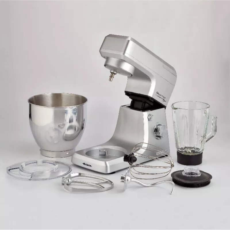 Ariete 1598 Gourmet Professional 7L Metal - Planetary Mixer with Blender - Stainless Steel Bowl - 7 L - Glass Jug - 1200 Watt - 6 speeds