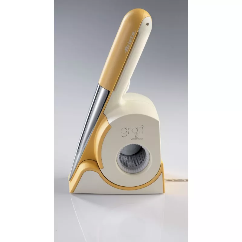 Ariete 457 Gratì Waterproof - Waterproof electric grater - Cordless - Washable under running water - 2 stainless steel rollers - White and Yellow