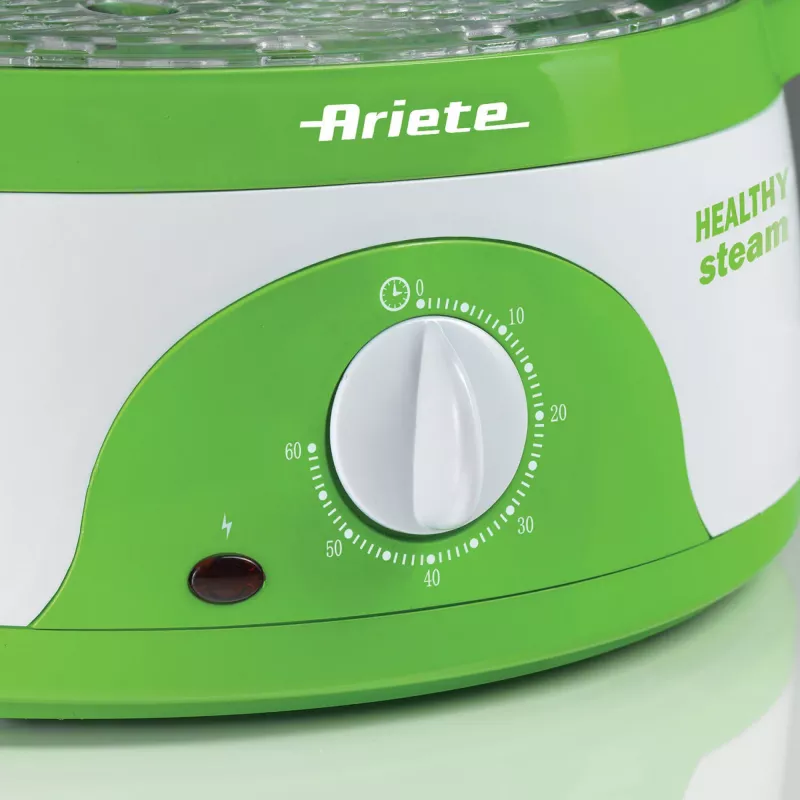 Ariete 911 Healthy Steam - Electric steamer - 3 Baskets - Rice container - Timer 60 '- 800 Watt - 9 Liters - White and Green