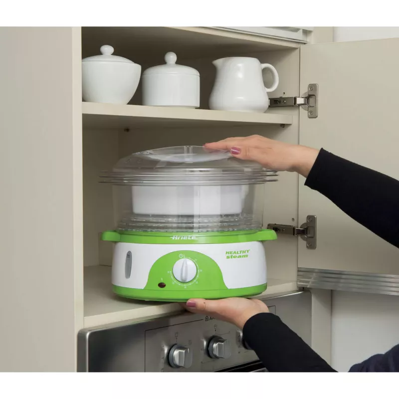 Ariete 911 Healthy Steam - Electric steamer - 3 Baskets - Rice container - Timer 60 '- 800 Watt - 9 Liters - White and Green