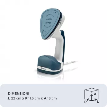 Ariete 6246 Duetto Garment Iron - Vertical Iron and Iron with Non-stick Ceramic Plate - 1000 Watt - White and Blue