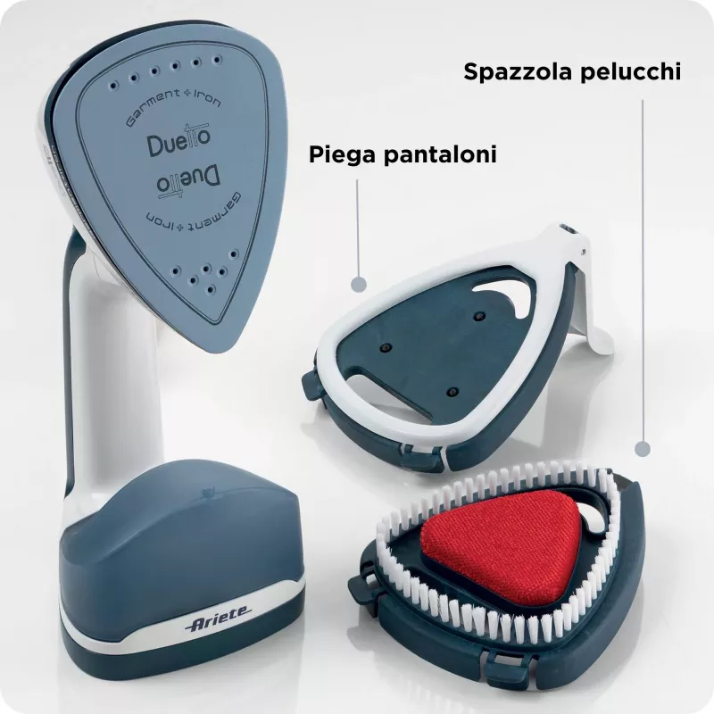 Ariete 6246 Duetto Garment Iron - Vertical Iron and Iron with Non-stick Ceramic Plate - 1000 Watt - White and Blue